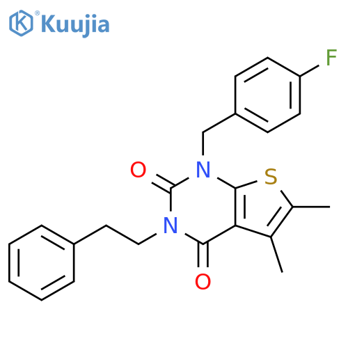 1-[(4-Fluorophenyl)methyl]-5,6-dimethyl-3-(2-phenylethyl)thieno[2,3-d]pyrimidine-2,4(1H,3H)-dione structure