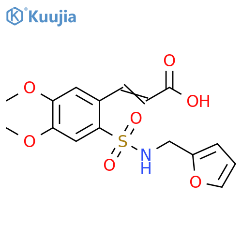 (2E)-3-(2-{(furan-2-yl)methylsulfamoyl}-4,5-dimethoxyphenyl)prop-2-enoic acid structure