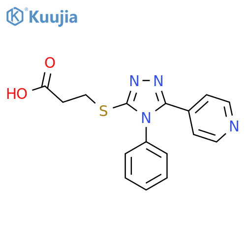 3-{4-phenyl-5-(pyridin-4-yl)-4H-1,2,4-triazol-3-ylsulfanyl}propanoic acid structure