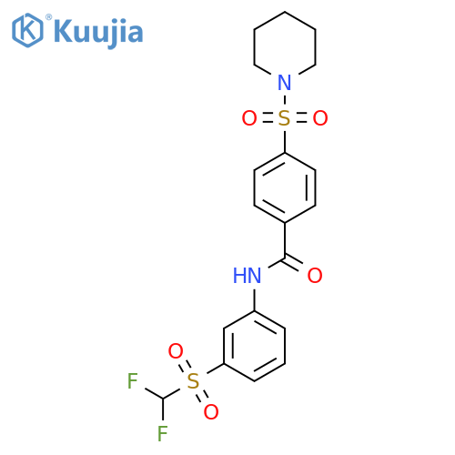 N-(3-difluoromethanesulfonylphenyl)-4-(piperidine-1-sulfonyl)benzamide structure