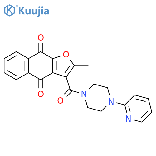 2-methyl-3-4-(pyridin-2-yl)piperazine-1-carbonyl-4H,9H-naphtho2,3-bfuran-4,9-dione structure