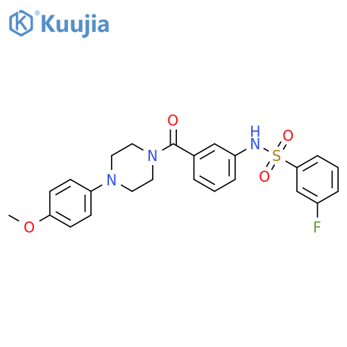 3-fluoro-N-{3-4-(4-methoxyphenyl)piperazine-1-carbonylphenyl}benzene-1-sulfonamide structure