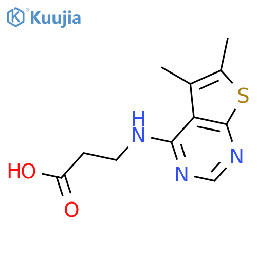 3-((5,6-Dimethylthieno[2,3-d]pyrimidin-4-yl)amino)propanoic acid structure