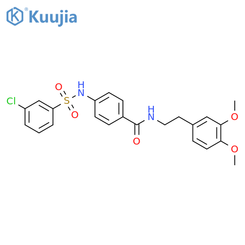 4-(3-chlorobenzenesulfonamido)-N-2-(3,4-dimethoxyphenyl)ethylbenzamide structure