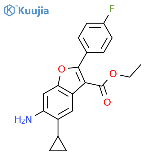 Ethyl 6-amino-5-cyclopropyl-2-(4-fluorophenyl)-1-benzofuran-3-car Boxylate structure