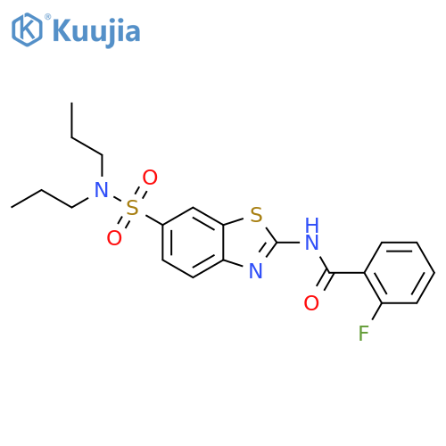 N-[6-(dipropylsulfamoyl)-1,3-benzothiazol-2-yl]-2-fluorobenzamide structure