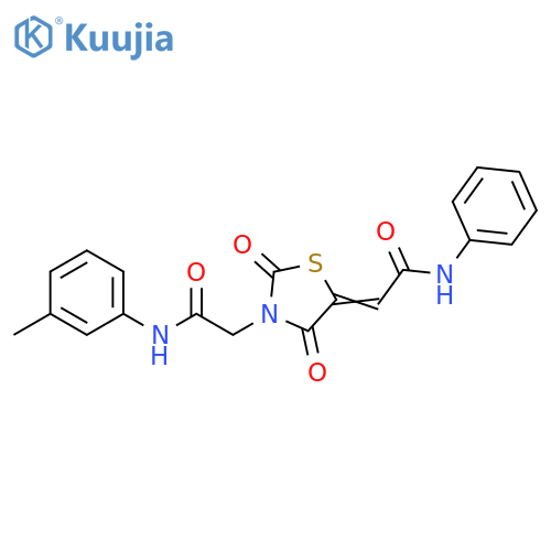 2-(5Z)-2,4-dioxo-5-(phenylcarbamoyl)methylidene-1,3-thiazolidin-3-yl-N-(3-methylphenyl)acetamide structure