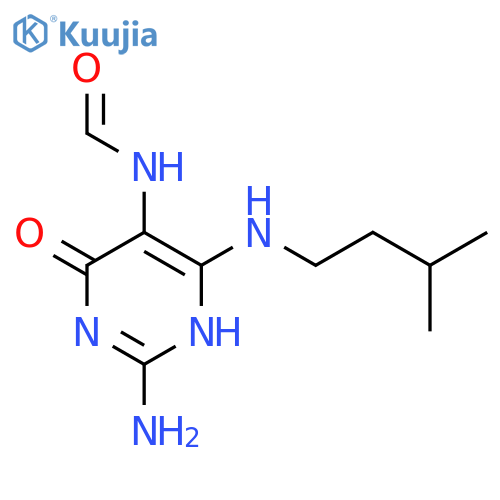 Formamide,N-[2-amino-1,6-dihydro-4-[(3-methylbutyl)amino]-6-oxo-5-pyrimidinyl]- structure