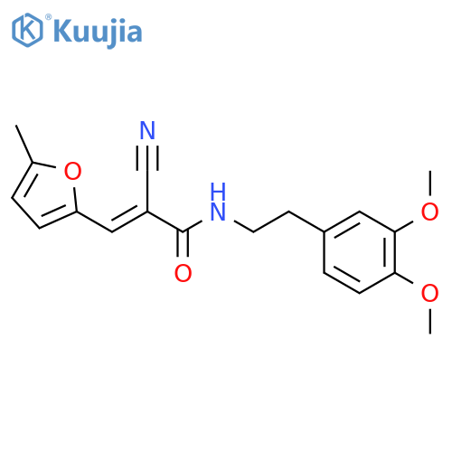 Acrylamide, 2-cyano-N-[2-(3,4-dimethoxyphenyl)ethyl]-3-(5-methylfuran-2-yl)- structure