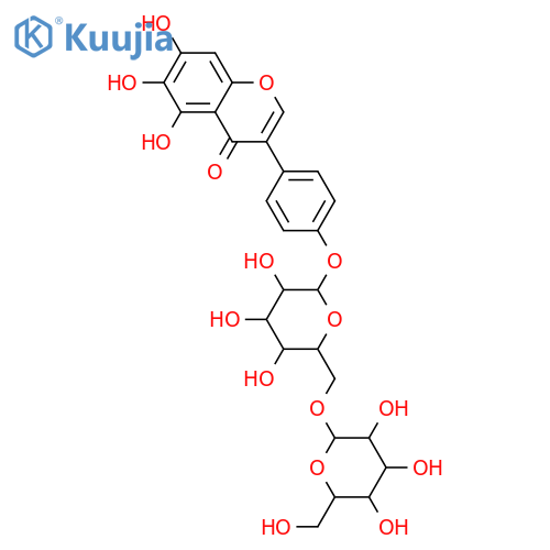 4',5,6,7-Tetrahydroxyisoflavone; 4'-O-[β-D-Glucopyranosyl-(1→6)-β-D-glucopyranoside] structure