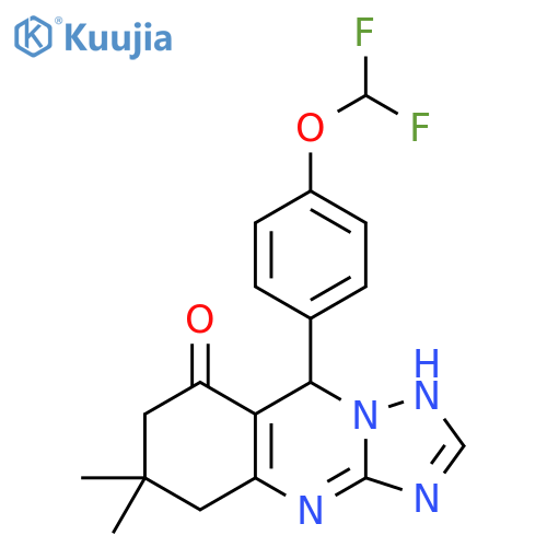 9-4-(difluoromethoxy)phenyl-6,6-dimethyl-4H,5H,6H,7H,8H,9H-1,2,4triazolo3,2-bquinazolin-8-one structure