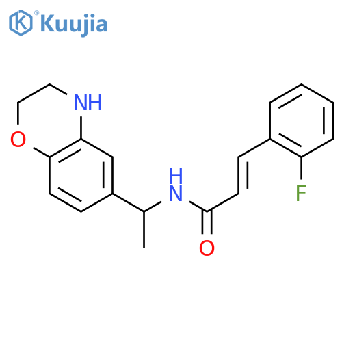 (E)-3-(2-Fluorophenyl)-N-((S)-1-(3,4-dihydro-2H-benzo1,4oxazin-6-yl)-ethylacrylamide structure