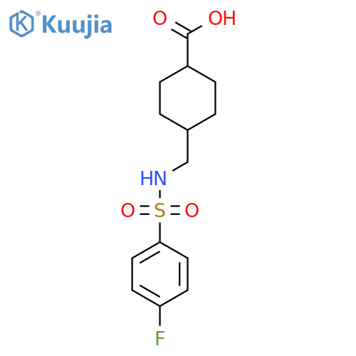 trans-4-({[(4-Fluorophenyl)sulfonyl]amino}methyl)cyclohexanecarboxylic acid structure
