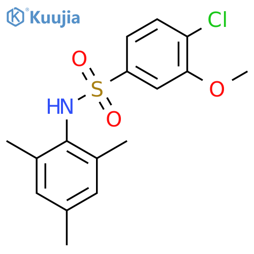 4-chloro-3-methoxy-N-(2,4,6-trimethylphenyl)benzene-1-sulfonamide structure
