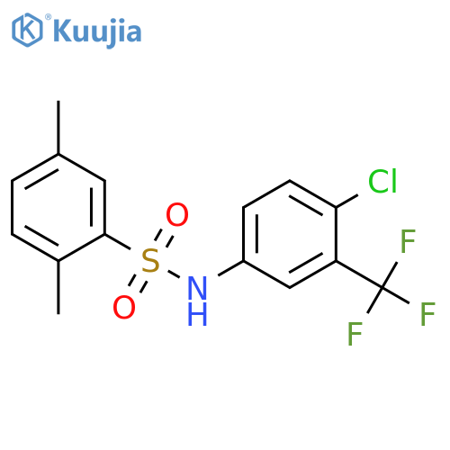 N-4-chloro-3-(trifluoromethyl)phenyl-2,5-dimethylbenzene-1-sulfonamide structure