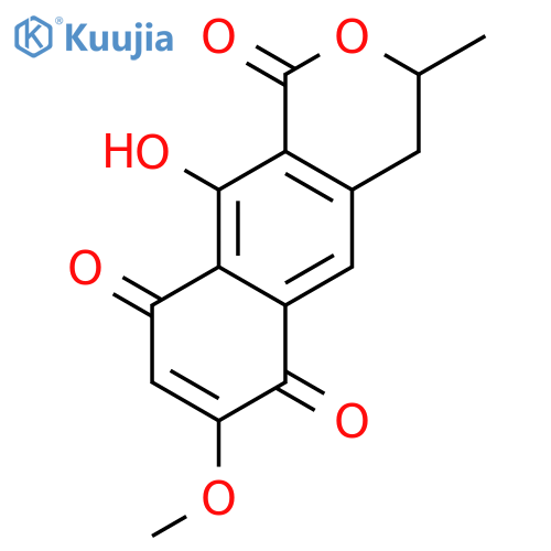 (R)-(-)-10-hydroxy-7-methoxy-3-methyl-3,4-dihydro-1H-naphtho[2,3-c]pyran-1,6,9-trione structure