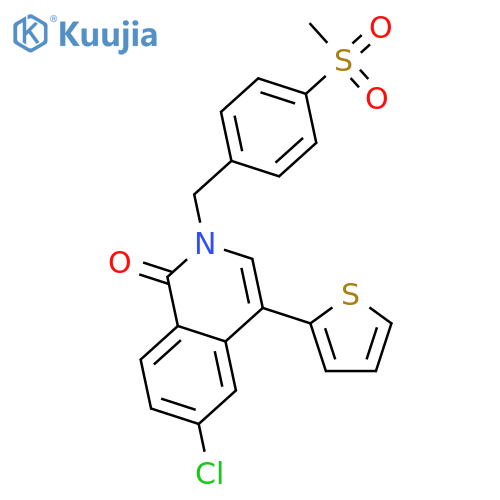 1(2H)-Isoquinolinone,6-chloro-2-[[4-(methylsulfonyl)phenyl]methyl]-4-(2-thienyl)- structure