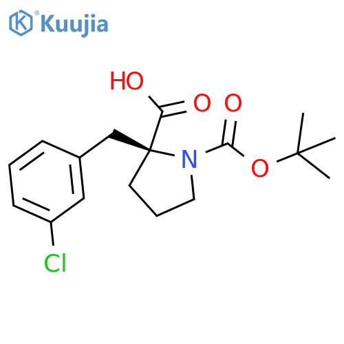 1,2-Pyrrolidinedicarboxylicacid, 2-[(3-chlorophenyl)methyl]-, 1-(1,1-dimethylethyl) ester, (2S)- structure