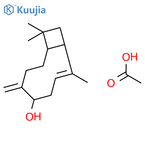 Bicyclo[7.2.0]undec-2-en-5-ol, 2,10,10-trimethyl-6-methylene-, acetate structure