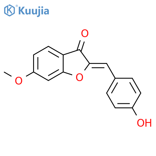 (2Z)-2-(4-hydroxybenzylidene)-6-methoxy-1-benzofuran-3(2H)-one structure