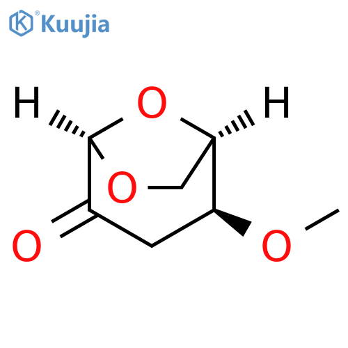 .beta.-D-erythro-Hexopyranos-2-ulose, 1,6-anhydro-3-deoxy-4-O-methyl- structure