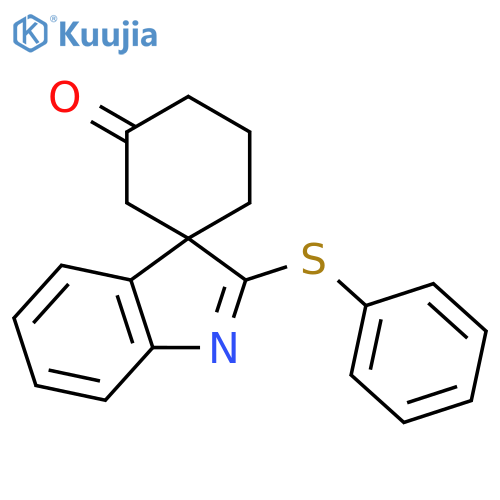 SPIRO[CYCLOHEXANE-1,3'-[3H]INDOL]-3-ONE, 2'-(PHENYLTHIO)- structure