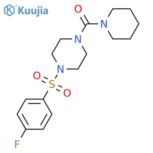 1-(4-fluorobenzenesulfonyl)-4-(piperidine-1-carbonyl)piperazine structure