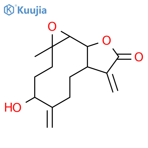 Oxireno[9,10]cyclodeca[1,2-b]furan-9(1aH)-one,decahydro-4-hydroxy-1a-methyl-5,8-bis(methylene)-,[1aR-(1aR*,4R*,7aS*,10aS*,10bR*)]- (9CI) structure