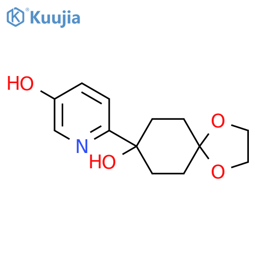 3-Hydroxy-6-(8-hydroxy-1,4-dioxaspiro[4.5]decan-8-yl)pyridine structure