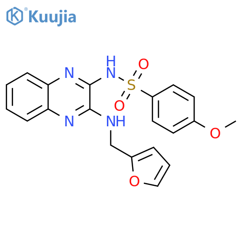 N-(3-{(furan-2-yl)methylamino}quinoxalin-2-yl)-4-methoxybenzene-1-sulfonamide structure