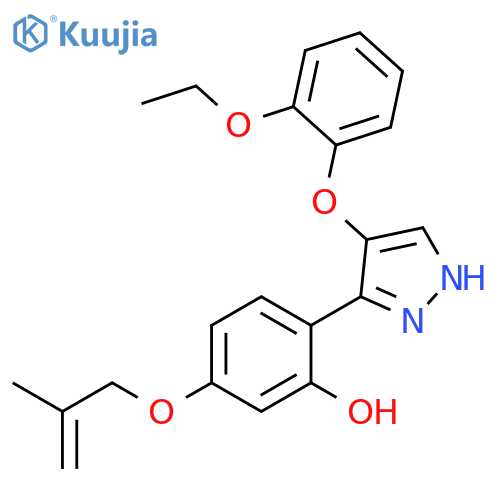 2-4-(2-ethoxyphenoxy)-1H-pyrazol-3-yl-5-(2-methylprop-2-en-1-yl)oxyphenol structure