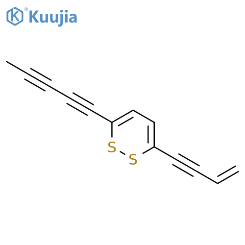 3-(but-3-en-1-yn-1-yl)-6-(penta-1,3-diyn-1-yl)-1,2-dithiine structure
