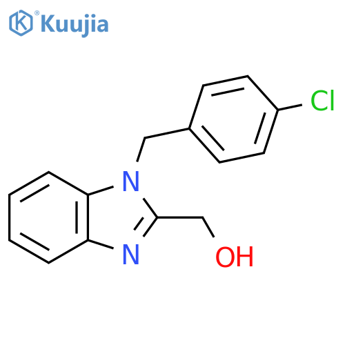 {1-[(4-chlorophenyl)methyl]-1H-1,3-benzodiazol-2-yl}methanol structure