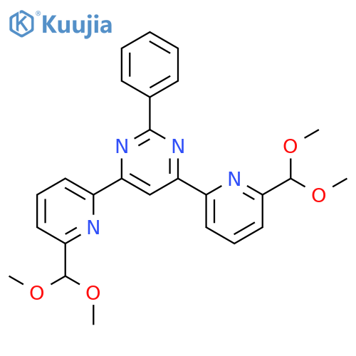 PYRIMIDINE, 4,6-BIS[6-(DIMETHOXYMETHYL)-2-PYRIDINYL]-2-PHENYL- structure