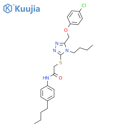 2-({4-butyl-5-[(4-chlorophenoxy)methyl]-4H-1,2,4-triazol-3-yl}sulfanyl)-N-(4-butylphenyl)acetamide structure