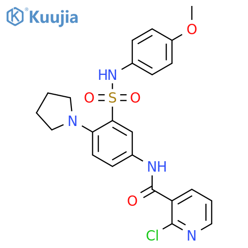 2-chloro-N-[3-[(4-methoxyphenyl)sulfamoyl]-4-pyrrolidin-1-ylphenyl]pyridine-3-carboxamide structure