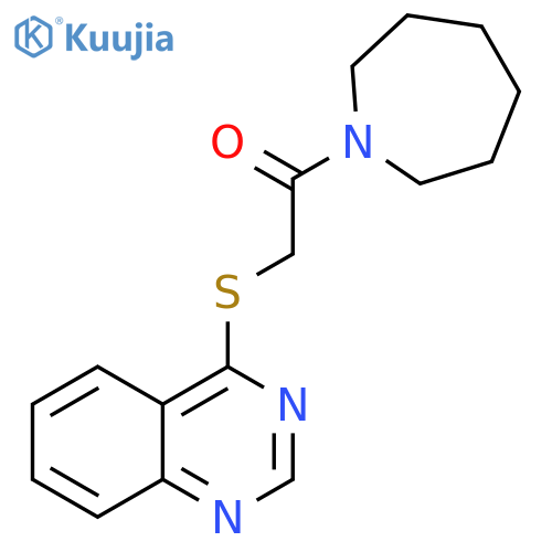 1-(azepan-1-yl)-2-(quinazolin-4-ylsulfanyl)ethan-1-one structure