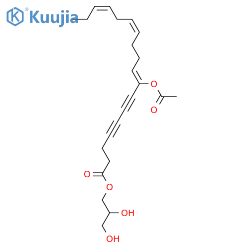 8-Hydroxy-8,12,15-octadecatriene-4,6-diynoic acid; (8Z,12Z,15Z)-form, 8-Ac, 2R,3-dihydroxypropyl ester structure