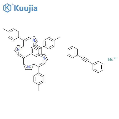 molybdenum(2+) 5,10,15,20-tetrakis(4-methylphenyl)porphine-21,23-diide - 1,1'-ethyne-1,2-diyldibenzene (1:1) structure