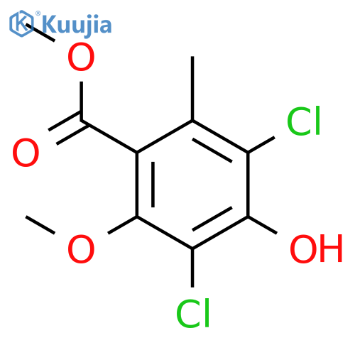 Benzoic acid, 3,5-dichloro-4-hydroxy-2-methoxy-6-methyl-, methyl ester structure