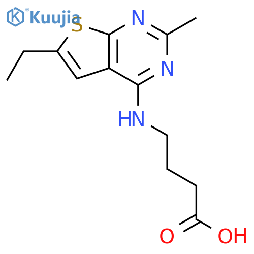 4-(6-Ethyl-2-methyl-thieno[2,3-d]pyrimidin-4-ylamino)-butyric acid structure