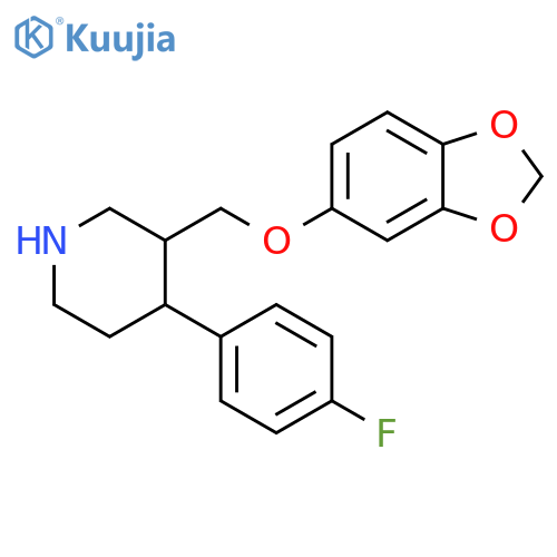 Piperidine, 3-[(1,3-benzodioxol-5-yloxy)methyl]-4-(4-fluorophenyl)- structure