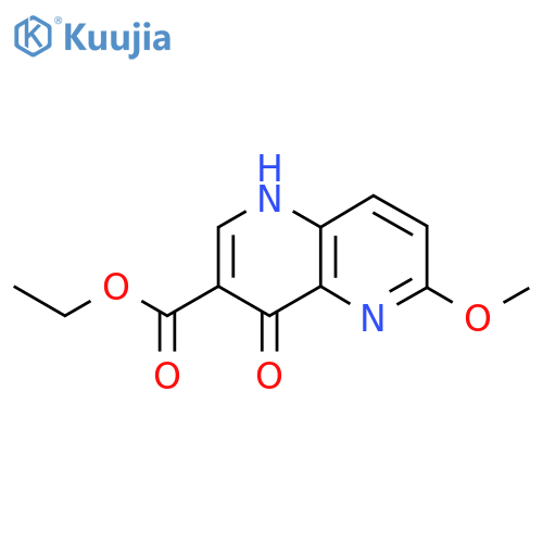 Ethyl 4-hydroxy-6-methoxy-1,5-naphthyridine-3-carboxylate structure