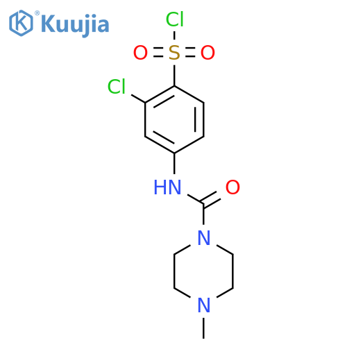 2-Chloro-4-(4-methylpiperazine-1-carboxamido)benzenesulfonyl chloride structure