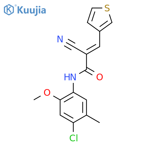 N-(4-chloro-2-methoxy-5-methylphenyl)-2-cyano-3-(thiophen-3-yl)prop-2-enamide structure
