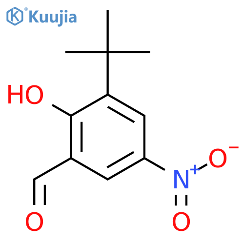Benzaldehyde, 3-(1,1-dimethylethyl)-2-hydroxy-5-nitro- structure