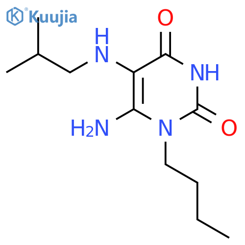 6-Amino-1-butyl-5-[(2-methylpropyl)amino]-1,2,3,4-tetrahydropyrimidine-2,4-dione structure