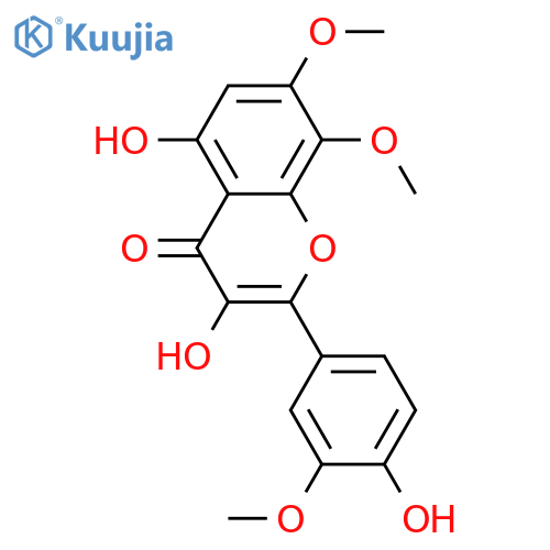4H-1-Benzopyran-4-one,3,5-dihydroxy-2-(4-hydroxy-3-methoxyphenyl)-7,8-dimethoxy- structure