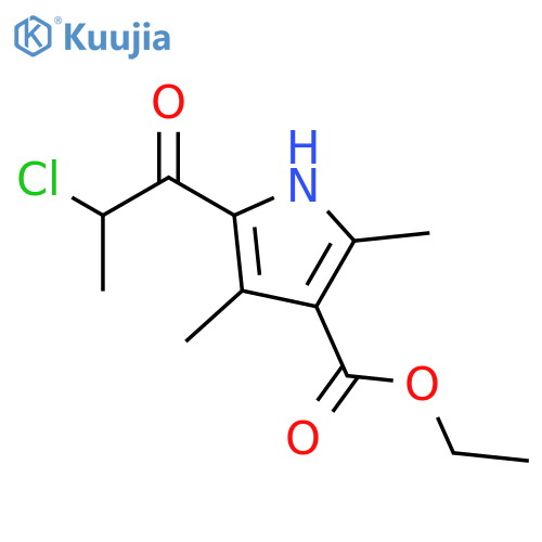 ethyl 5-(2-chloropropanoyl)-2,4-dimethyl-1H-pyrrole-3-carboxylate structure