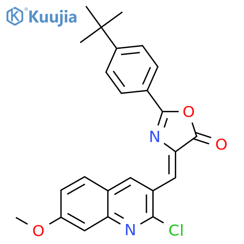 2-(4-Tert-butylphenyl)-4-[(2-chloro-7-methoxyquinolin-3-yl)methylidene]-4,5-dihydro-1,3-oxazol-5-one structure